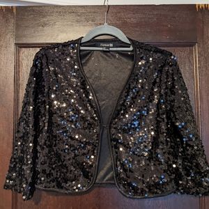 Forever21 Sequin crop long sleeve
